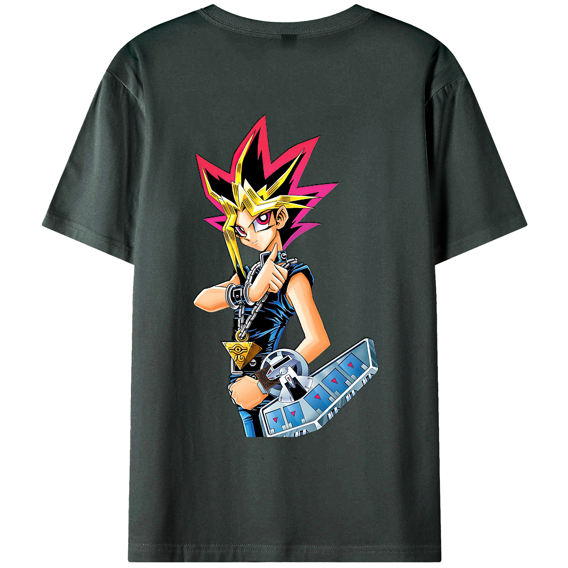 （画像用） 遊☆戯☆王 Yu-Gi-Oh! 綿100％ メンズ半袖Tシャツ（バックプリント） 通気性